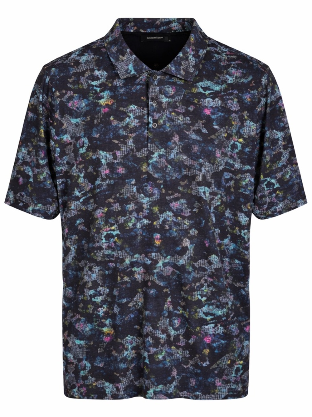 Bugatchi Abstract Print Polo Shirt Size XL Dark Multicolor